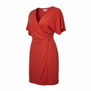 Madewell Women's Wrap Mini Dress Size‎ 3X Burnt Orange Textured V-Neck